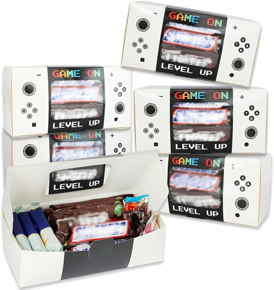Shescrzionu Video Game Party Favors Boxes 12 PCS-Perfect Party Favor Boxes with Window,Game On Birthday Decorations Video Game Birthday Decorations,Game Bags,Video Game Gifts Aa04