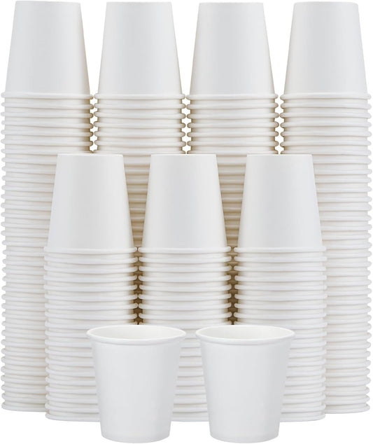100 Count 5 oz Bathroom Cups, 5 oz Disposable Paper Cups, Small Mouthwash Cup, 5 Ounce Mini White Espresso Cups for Party, Travel, Picnic