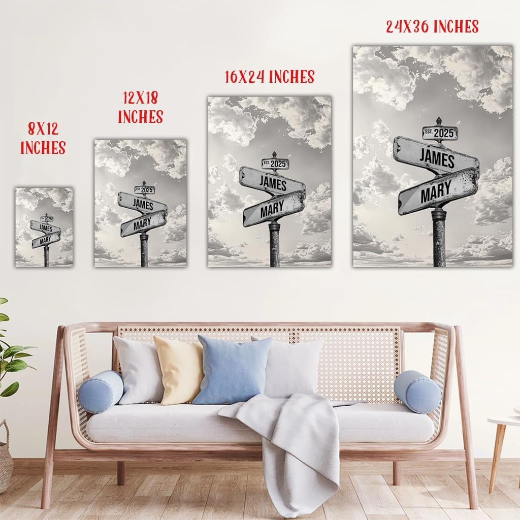 GABITA Personalized Wall Art for Couples, Anniversary Canvas for Couple Parent Grandparent, Our Moon Couple Gift Moon Phase Art Gift for Her Wedding Gifts Personalized Poster