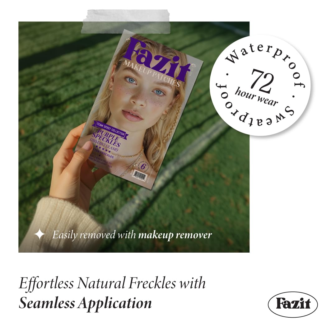 Fazit Makeup Patches - Purple Speckles - Glow Up Make-Up Patches - Cute Glitter Makeup Accessories for Women - Cosmetic Glitter for Face