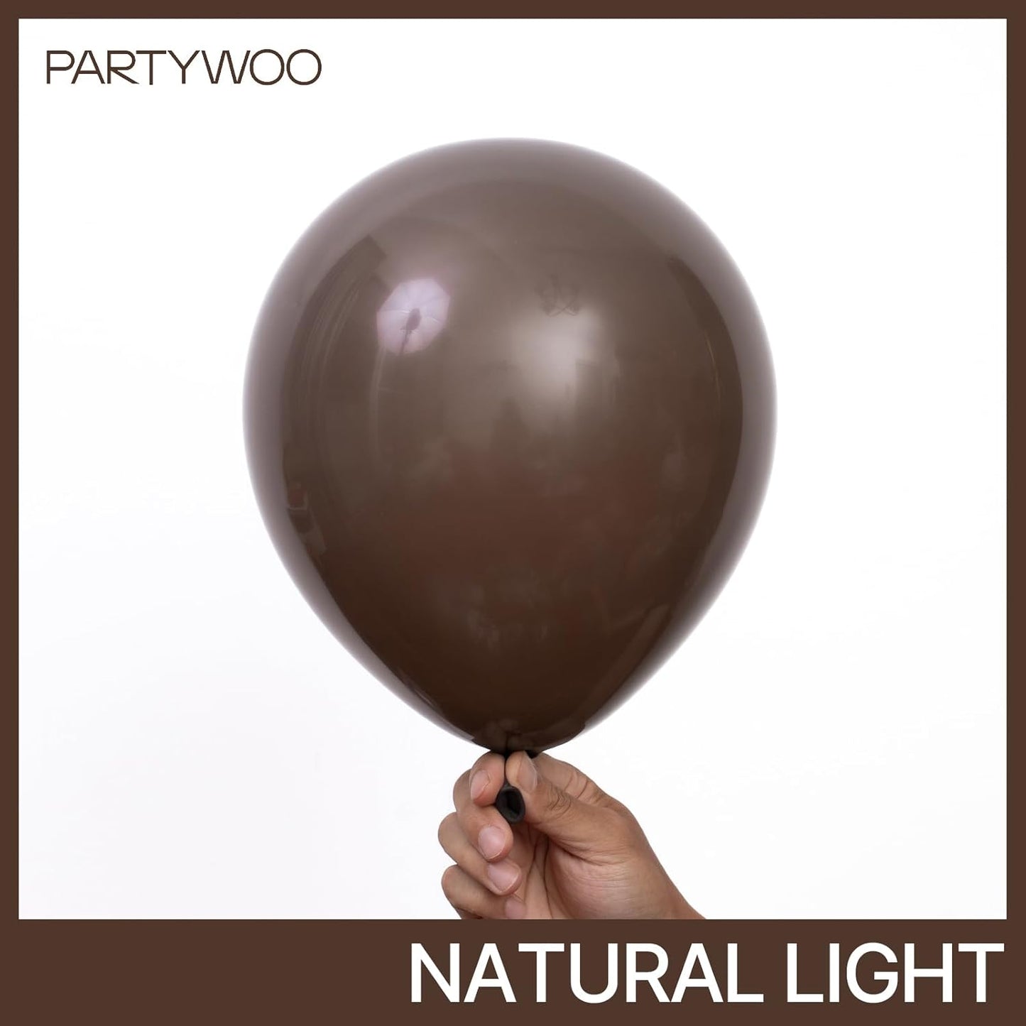 PartyWoo Dark Brown Balloons 50 pcs 12 Inch Brown Boho Neutral Coffee Latex Helium Balloons for Wedding Baby Shower Gender Reveal Graduation Safari Woodland Birthday Party Decorations Brown-F20
