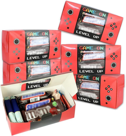 Shescrzionu Video Game Party Favors Boxes 12 PCS-Perfect Party Favor Boxes with Window,Game On Birthday Decorations Video Game Birthday Decorations,Game Bags,Video Game Gifts Aa05