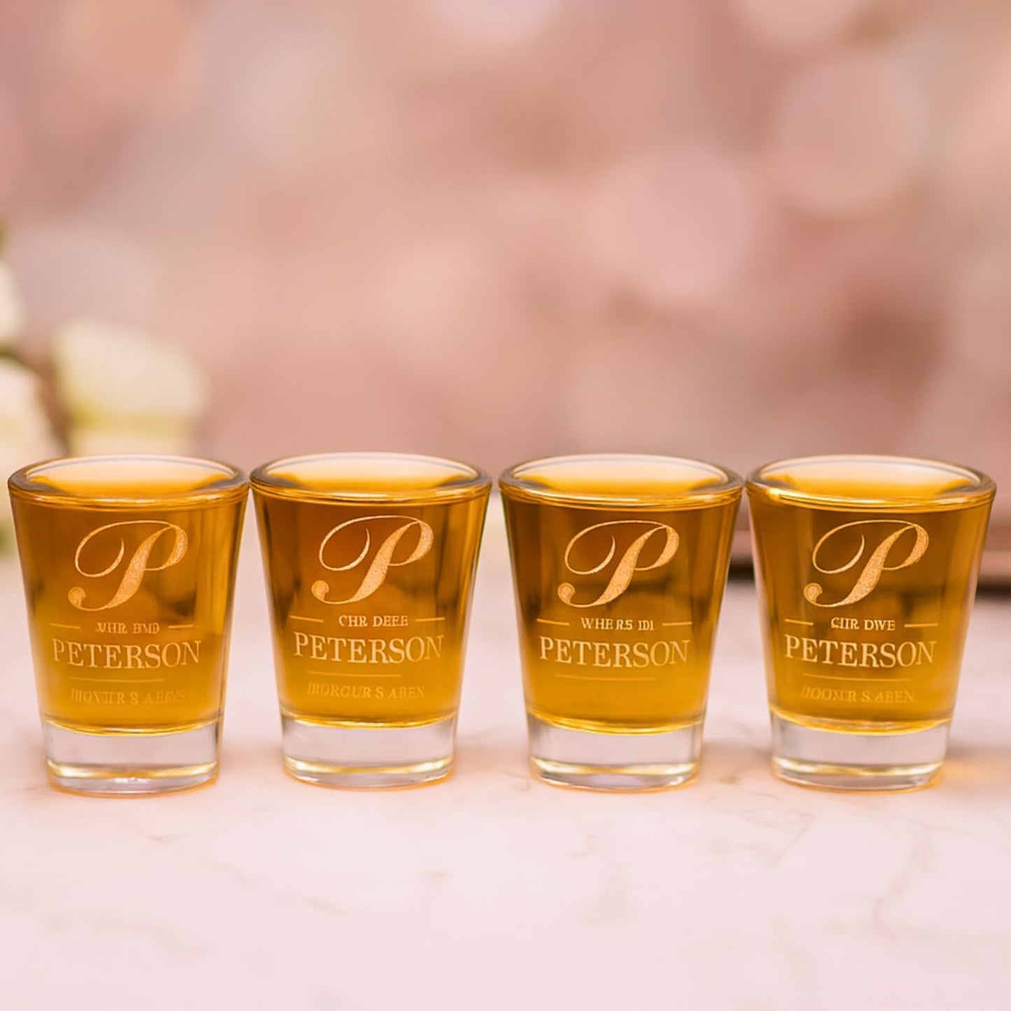Gifts Inscribed Personalized Shot Glasses Set of 4 – Customized Glasses Drinking Set – Custom Drinking Glasses – Engraved Shot Glass Gift, Wedding, Birthday, Anniversary