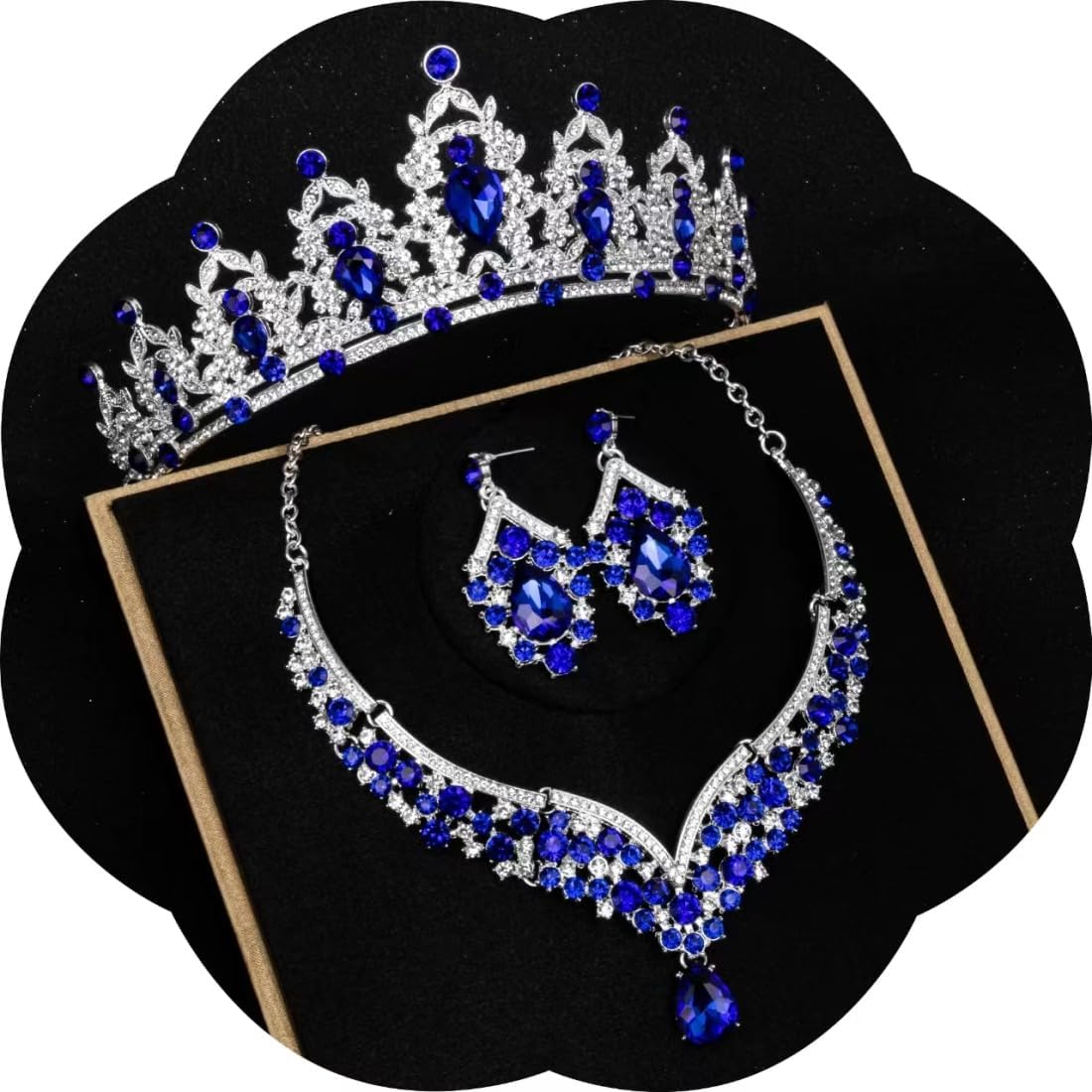 Crowns and Tiaras jewelry sets for Wedding princess birthday party Halloween Prom Pageant Jewelry for Women Crystal Bridal Jewelry Set for women