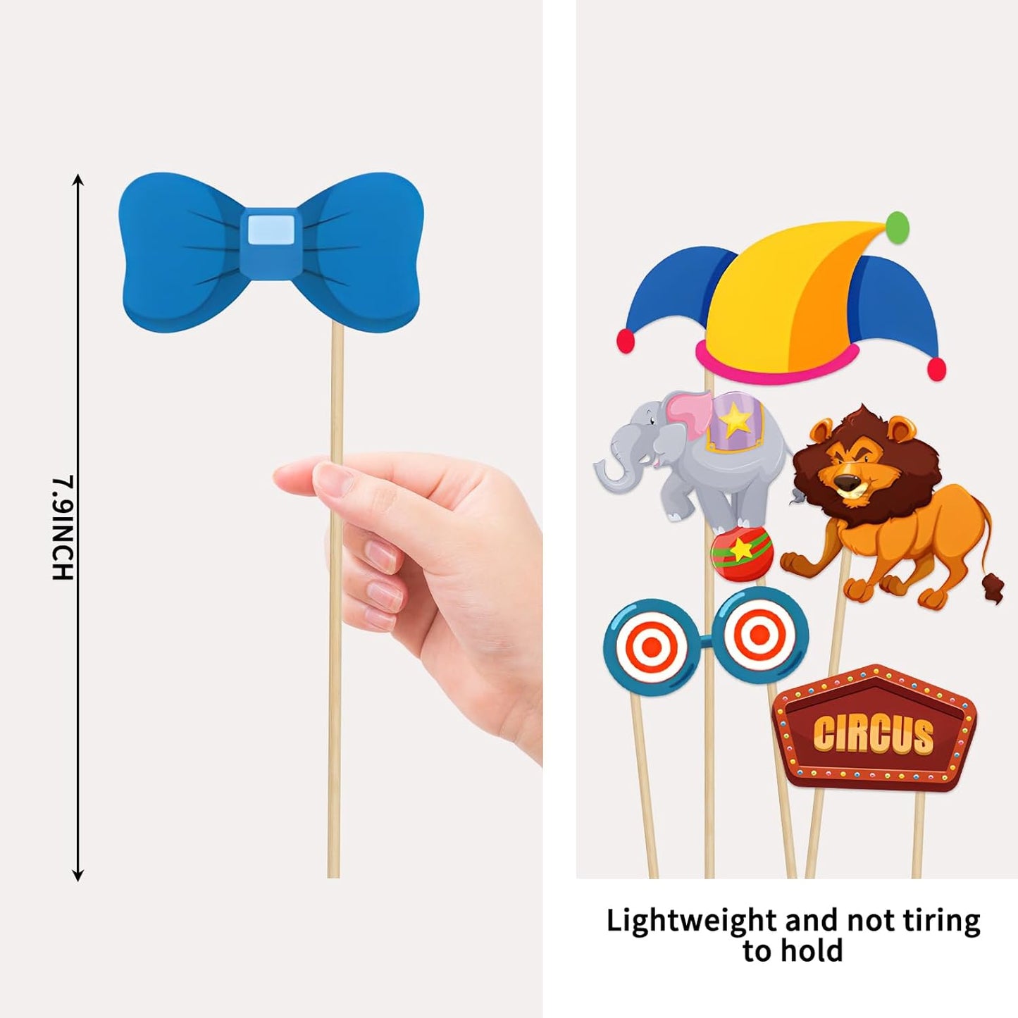 Circus Photo Booth Props, Tumwisk 30PCS Carnival Decorations Circus Theme Party Decorations,Funny Carnival Theme Party Selfie Props - Carnival Birthday Backdrop