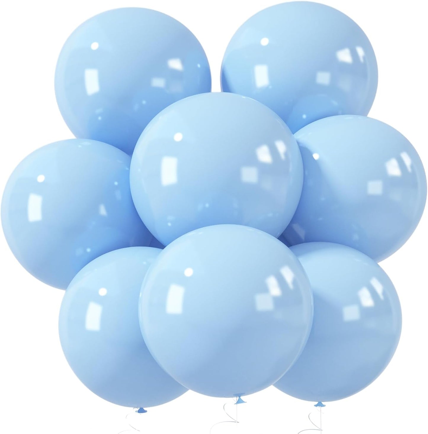 LovesTown 18 Inch Pastel Blue Balloons, 15 PCS Baby Blue Latex Balloons for Garland Arch for Birthday Wedding Engagement Anniversary Baby Shower Party Decor