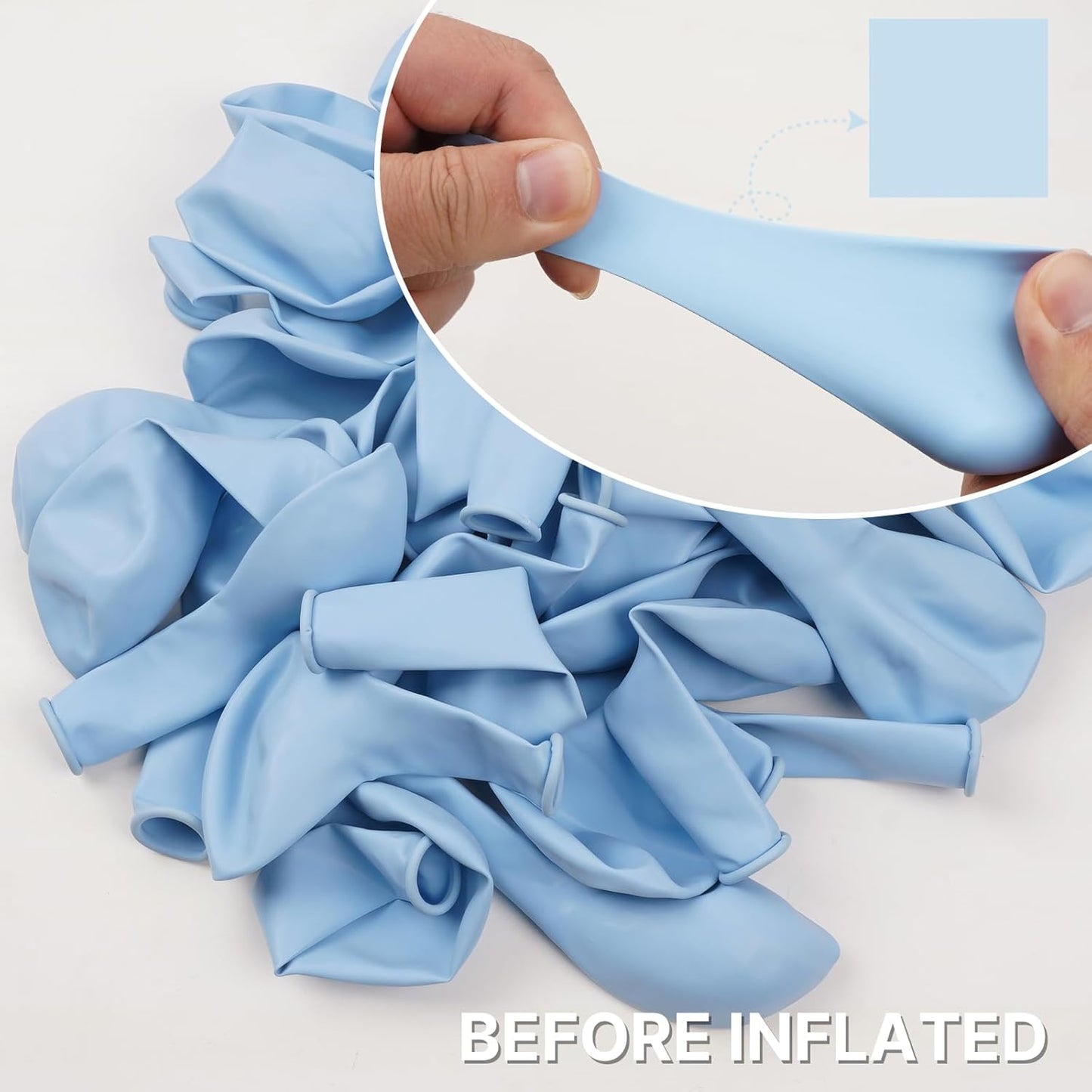 PartyWoo Pastel Blue Balloons, 50 pcs 12 Inch Pale Blue Balloons, Blue Balloons for Balloon Garland Balloon Arch as Birthday Party Decorations, Wedding Decorations, Baby Shower Decorations, Blue-Q13
