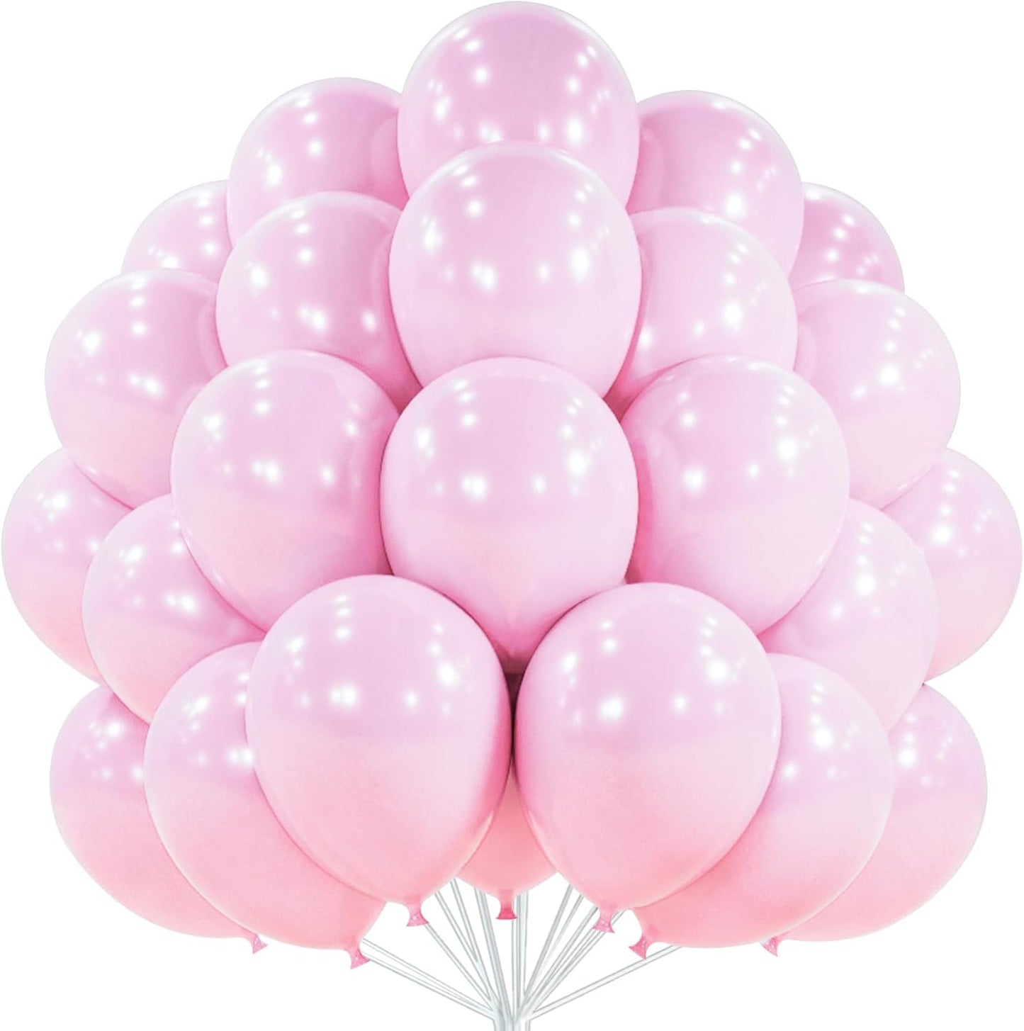 PartyWoo Light Pink Balloons 50 pcs 12 Inch Pearl Pastel Baby Pale Pink Latex Helium Balloons for Baby Shower Gender Reveal Valentine's Day Wedding Princess Birthday Party Decorations Pink-Z29