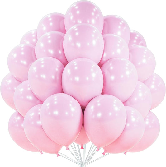 PartyWoo Light Pink Balloons 50 pcs 12 Inch Pearl Pastel Baby Pale Pink Latex Helium Balloons for Baby Shower Gender Reveal Valentine's Day Wedding Princess Birthday Party Decorations Pink-Z29