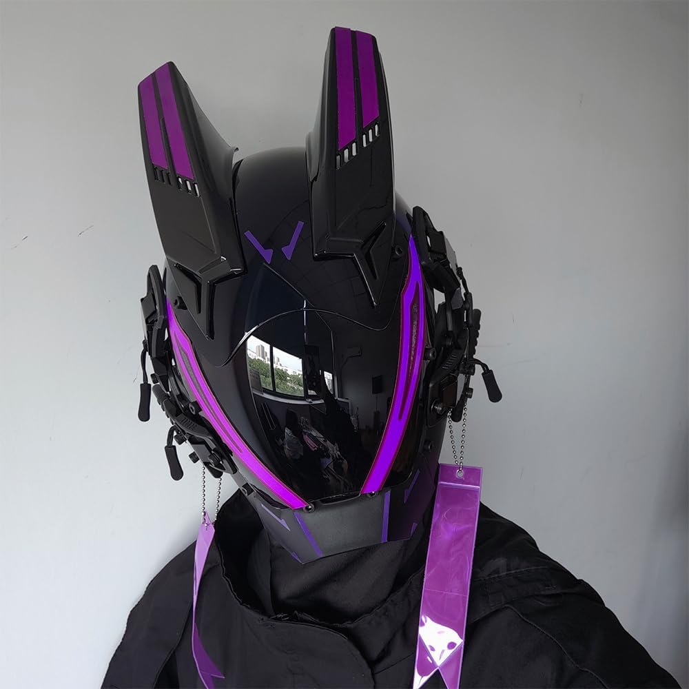 KYEDAY Punk Mask for Men,LED Mask for Women,Futuristic Punk Techwear, Cosplay Halloween Fit Party Music Festival Accessories