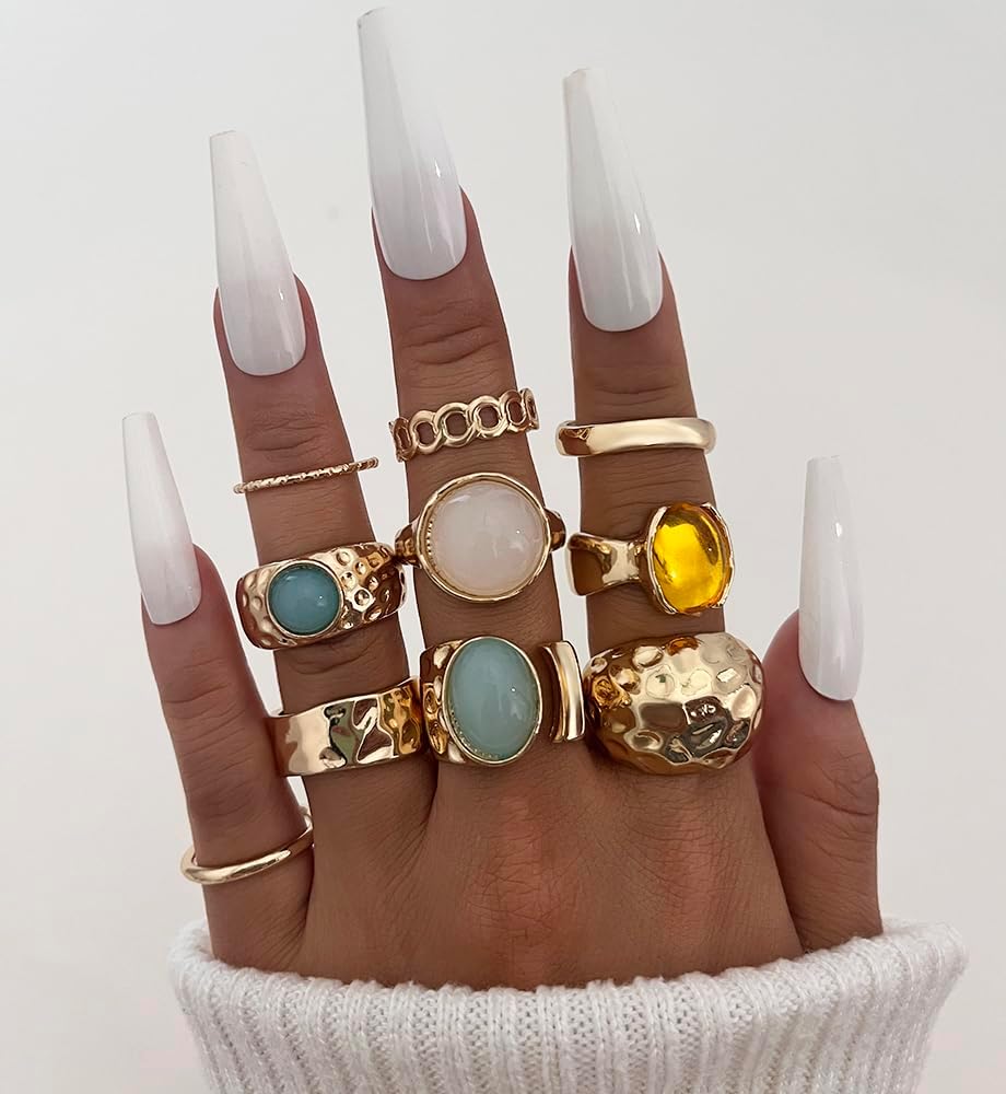 iF YOU 25 Pcs Gold Knuckle Ring Set for Women, Chunky Stackable Finger Midi Rings, Silver Simple Stacking Cute Rings Pack Trendy Stuff Jewelry Gift