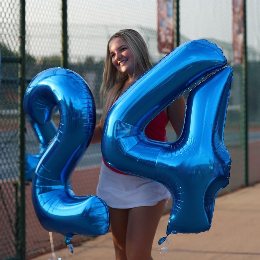 Navy Blue Number 22 Balloon 40 inch, 22 Number Balloons, 22nd Navy Blue Birthday Decorations, 22 Year Old Women Men Blue Party Supplies