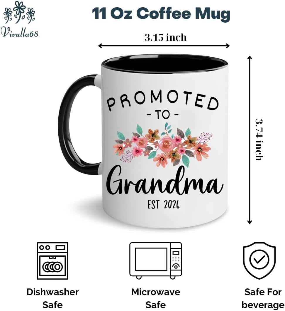 Christmas Gifts For First Time Grandparents, Promoted To Grandma And Grandpa Mugs Est 2026, Grandparents Baby Announcement, Pregnancy Announcement Mug, Grandparent To Be Gifts, New Grandparent Gift