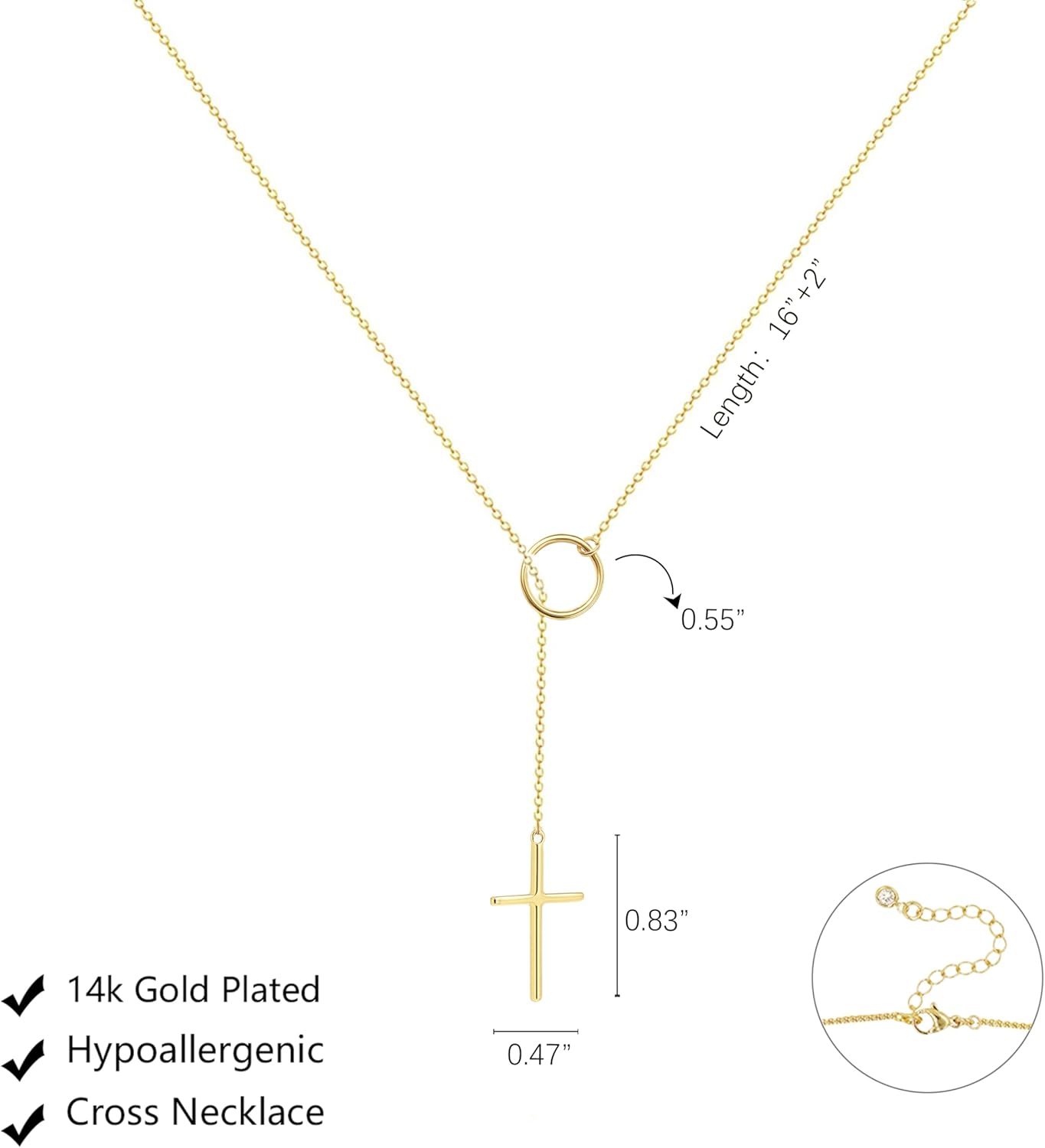 Lariat Gold Necklace for Women, Dainty Long Necklace 14k Gold Plated/Silver Y-Shaped Layered Beaded Chain Drop Necklaces for Women Trendy Simple Gold Jewelry for Women Gifts