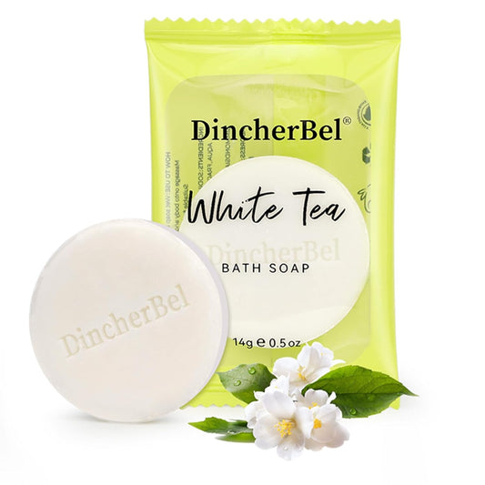 DincherBel 200 Pack 0.5oz Travel Soap, Mini Round Cleansing Bars Soap Bulk Travel Size, Individually Wrapped Toiletries Amenities for Hotel, Airbnb, Shelter, Camping and Traveling