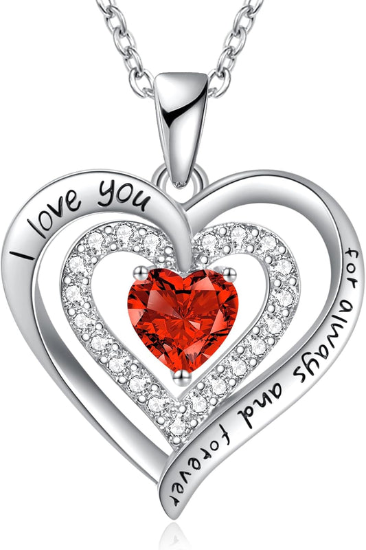 REDBEE Necklaces for Women Birthstone Heart Necklace Jewelry for Wife Girlfriend Woman Necklace