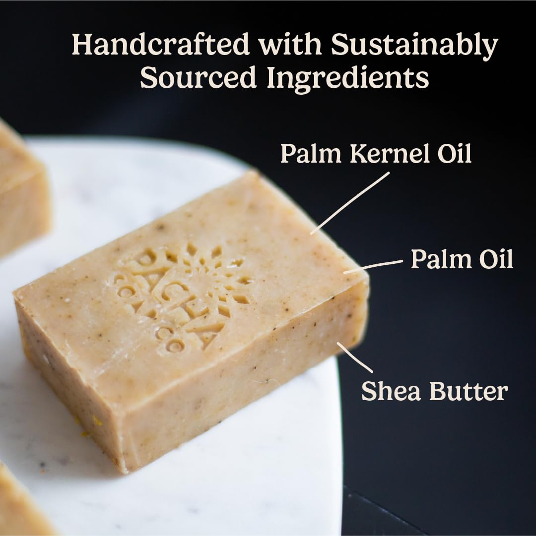 Pacha Soap Co. Dirty Hippie Bar Soap - Patchouli, Nutmeg, & Clove Scented Exfoliating Oat Body and Face Cleanser Bar Soap, Hydrating & Moisturizing Total Body Wash, Handcrafted Made in the USA, 3-Pack