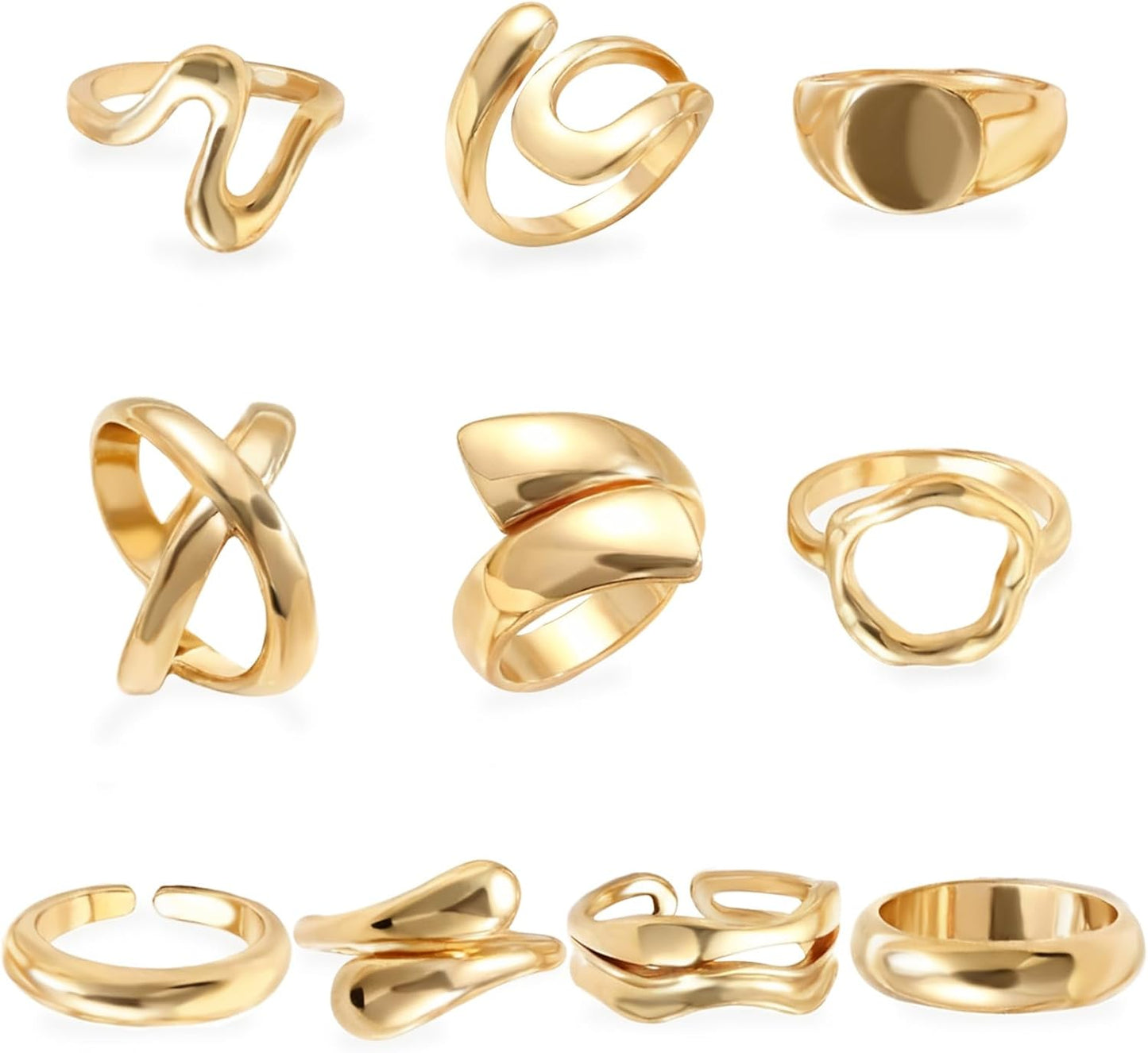 iF YOU 25 Pcs Gold Knuckle Ring Set for Women, Chunky Stackable Finger Midi Rings, Silver Simple Stacking Cute Rings Pack Trendy Stuff Jewelry Gift