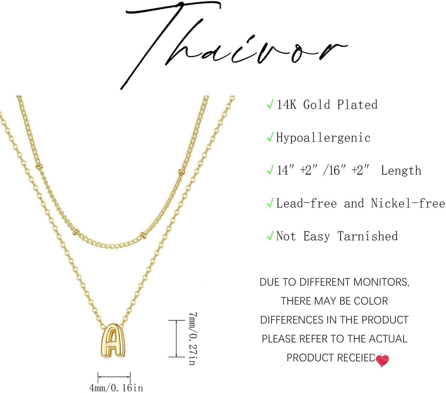 Bubble Letter Necklace Layered Initial Necklaces for Women Dainty Cute Choker Pendant Stack Jewelry Teen Gift Trendy Stuff