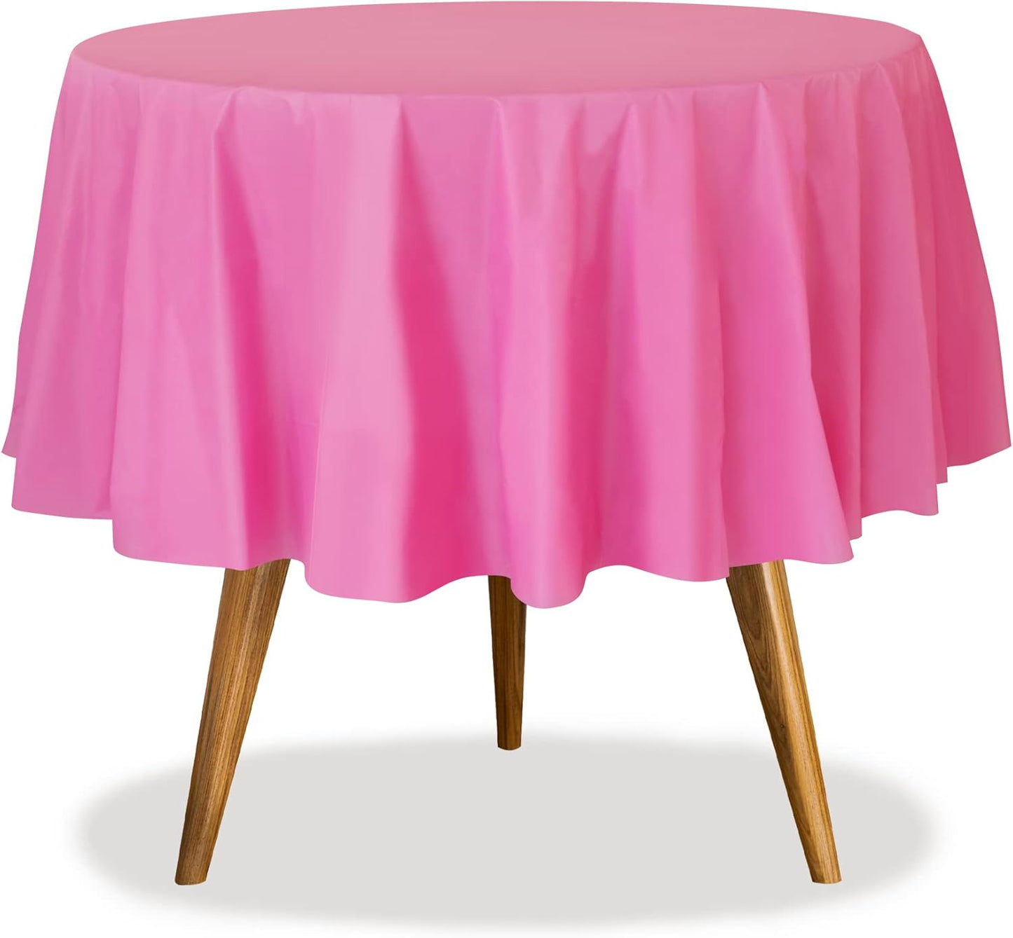 Pink Disposable Plastic Tablecloth for Round Tables (36 Pack) Table Cloths for Parties, Events & Weddings, Indoors & Outdoors, 84 inches, Plastic Table Cover