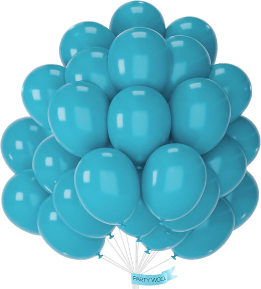 PartyWoo Dark Teal Balloons 50pcs 12 Inch Turquoise Aqua Blue Teal Balloons for Graduation Wedding Baby Shower Bridal Shower Gender Reveal Engagement Birthday Pool Party Decorations Blue-Y17