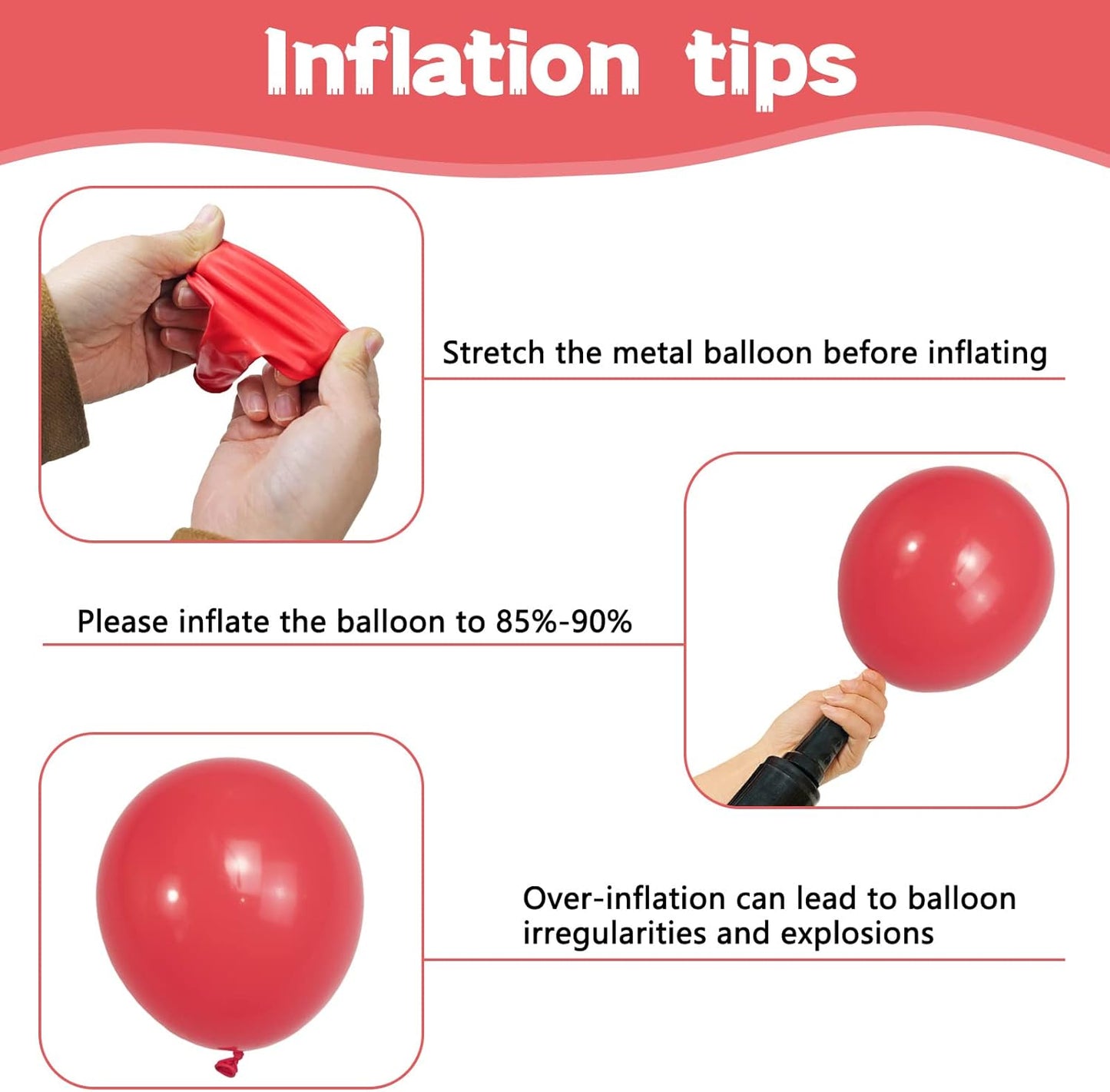 134Pcs Coral Red Balloons Different Sizes 5 10 12 18 Inch Coral red Balloon Latex Balloon for Birthday Wedding Baby Shower. (Vintage coral red)