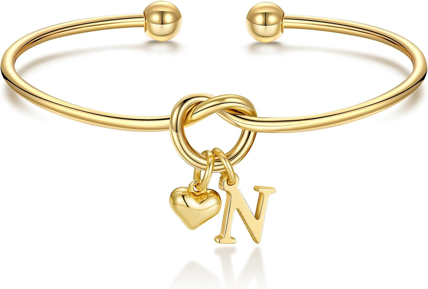 M MOOHAM Christmas Gifts for Women Teen Girls - Knot Initial Bracelets for Women, Bridesmaid Gifts Bridesmaids Proposal Gift Dainty Knot Letter A-Z Heart Initial Bracelet Jewelry Friendship Bracelets