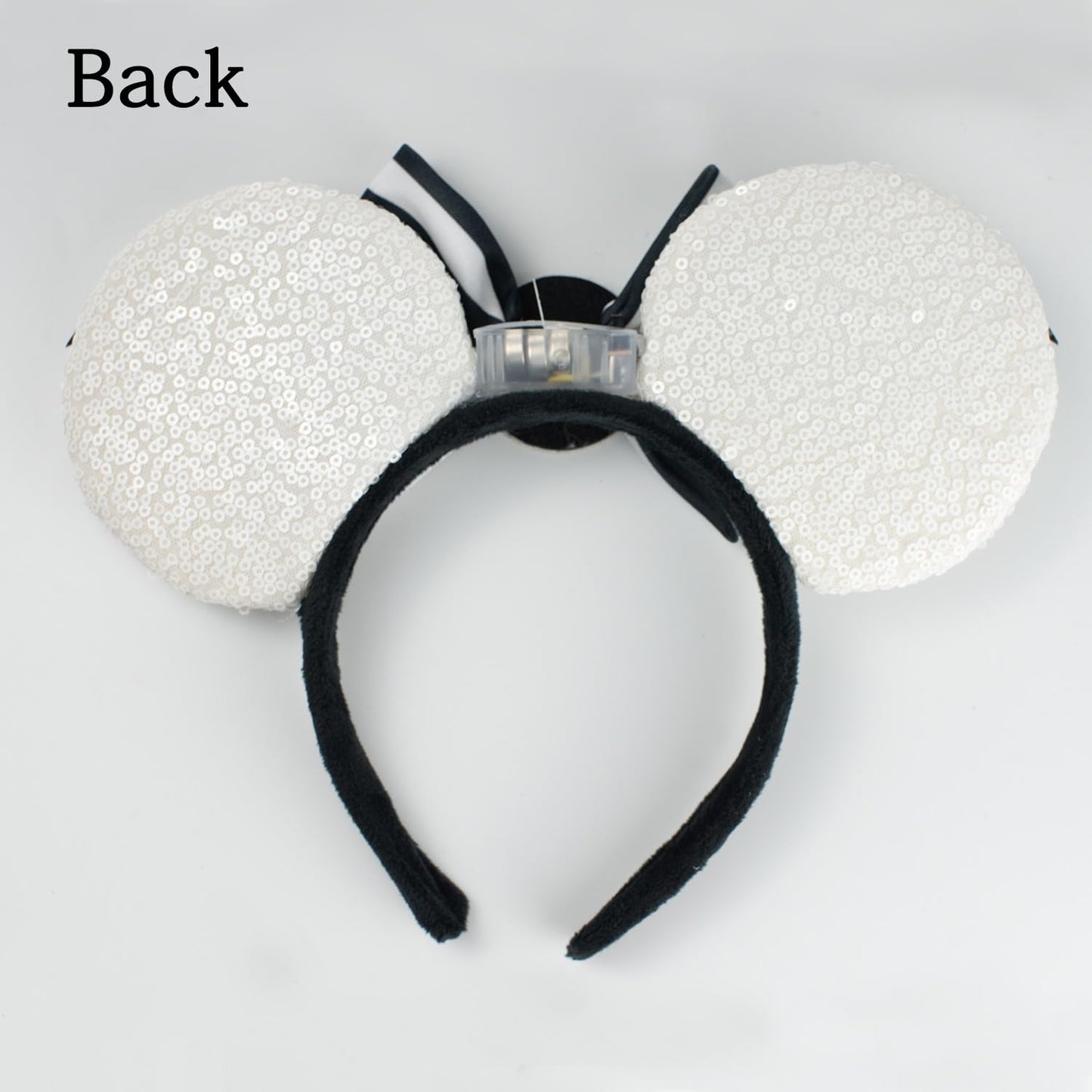 LED Mouse Ear Halloween Light Up Headband, Flash Glowing Hair Bow Party Decoration Headwear Hair Accessories for Women Girls