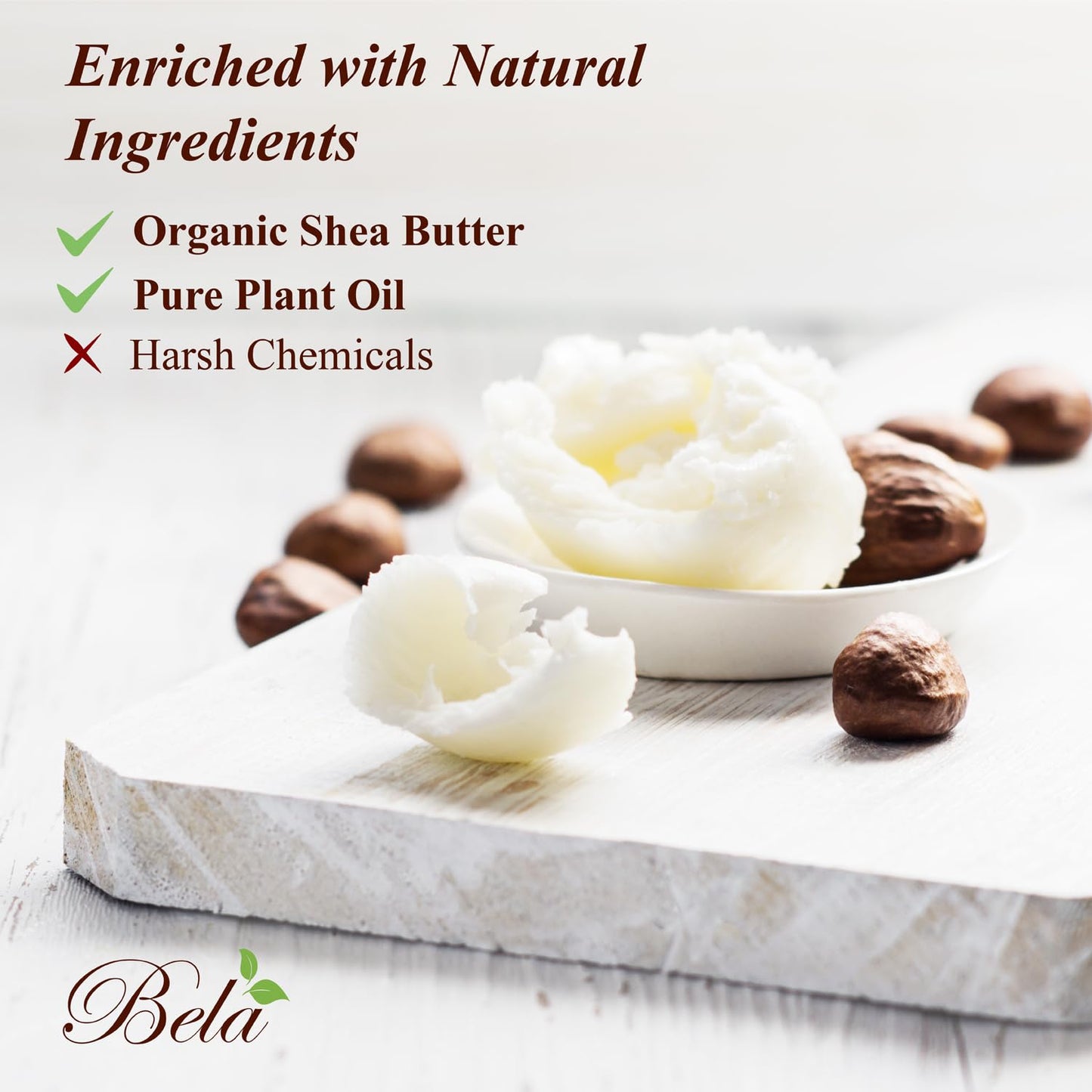 BELA Almond Soap 3.3 oz Pack of 6, French Triple Milled with Organic Shea Butter, Hand Face and Body Wash Bar Made in Australia