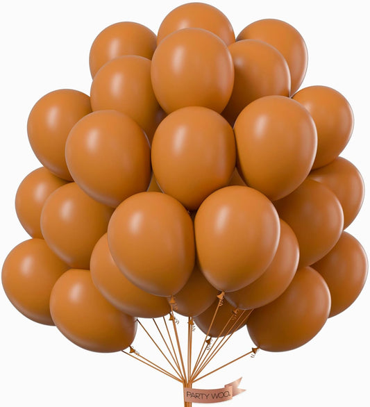 PartyWoo Light Brown Balloons 50 pcs 12 Inch Caramel Brown Tan Boho Neutral Balloons for Graduation Birthday Wedding Baby Shower Gender Reveal Forest Jungle Safari Party Decorations Brown-F10