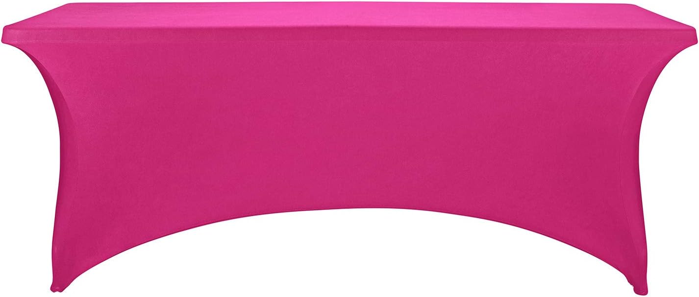 LZY Spandex Fitted Stretch Table Cover for 6 ft or 4ft or 8ft Folding Table, Rectangular Cocktail Tablecloth, Perfect for Party or Banquet