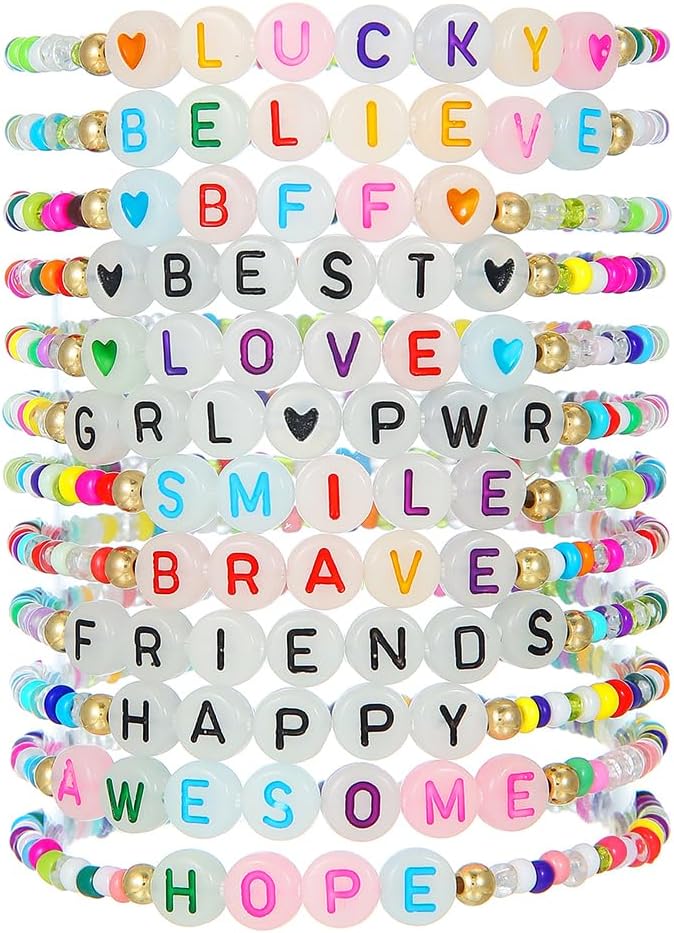 Heishi Surfer Clay Bead Bracelets Set for Women - Preppy Smile Evil Eye Beaded Stretch Bracelets Elastic Layering Friendship Bracelets- Stackable Boho Disc Summer Jewelry Set