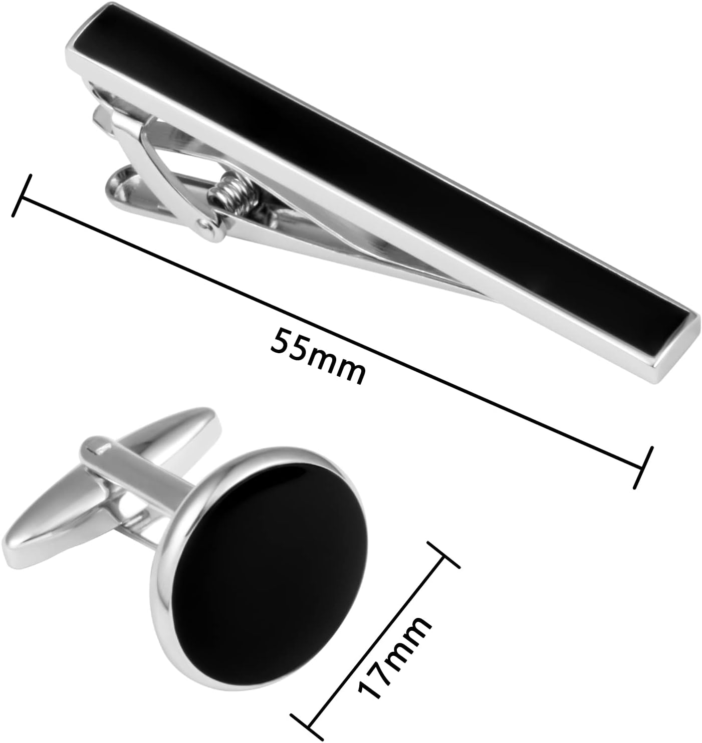 GWD Cufflinks and Tie Clip Set for Men Personalized Cuff Links Business Wedding Father's Day Gift
