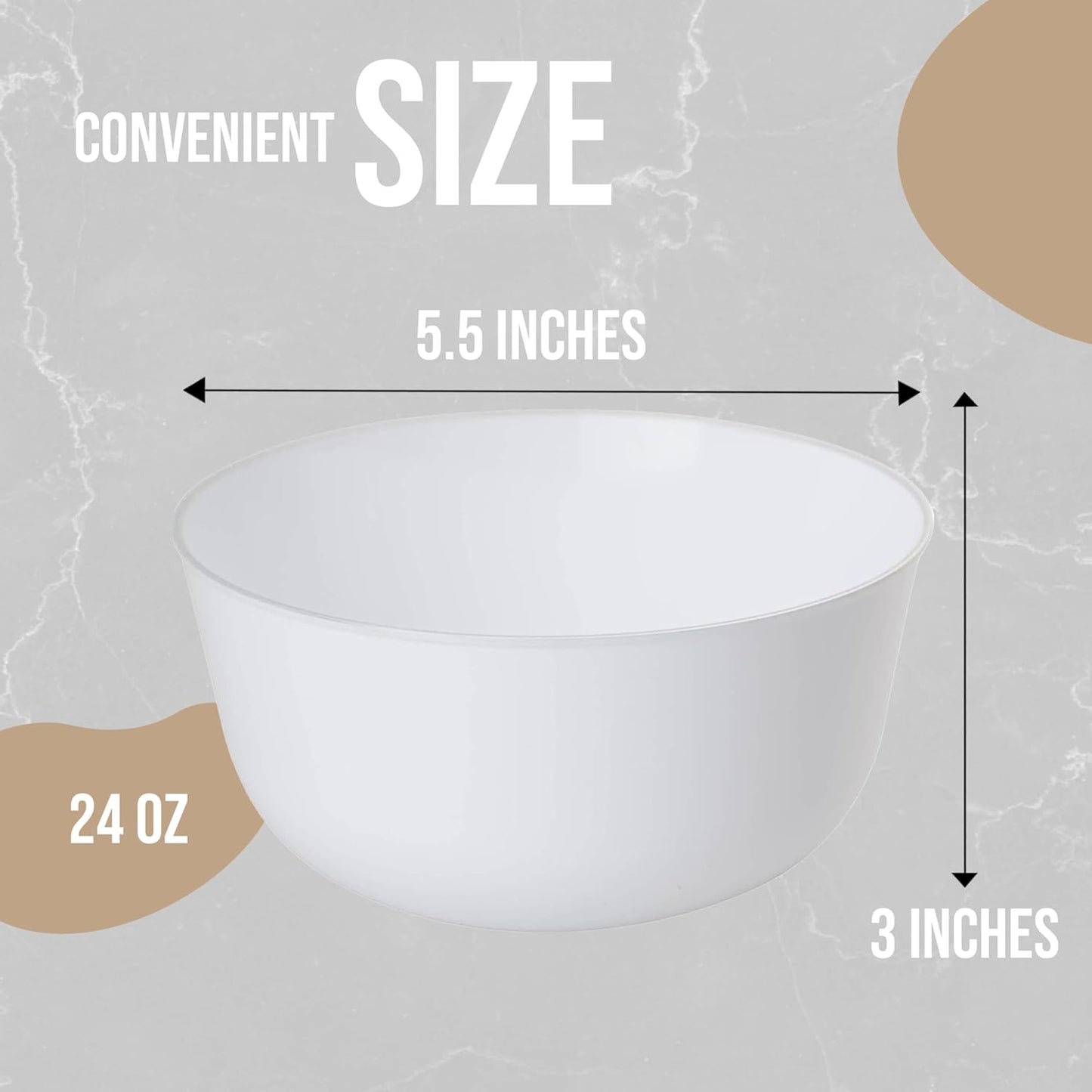 Trendables Plastic Bowls Disposable Bowls 24 Oz Bowl Set Of 20 White Silver Rimmed Fancy Plastic Serving Dishes Perfect for Parties and Events Disposable Candy Bowl