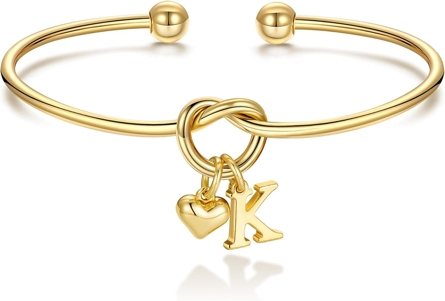 M MOOHAM Christmas Gifts for Women Teen Girls - Knot Initial Bracelets for Women, Bridesmaid Gifts Bridesmaids Proposal Gift Dainty Knot Letter A-Z Heart Initial Bracelet Jewelry Friendship Bracelets