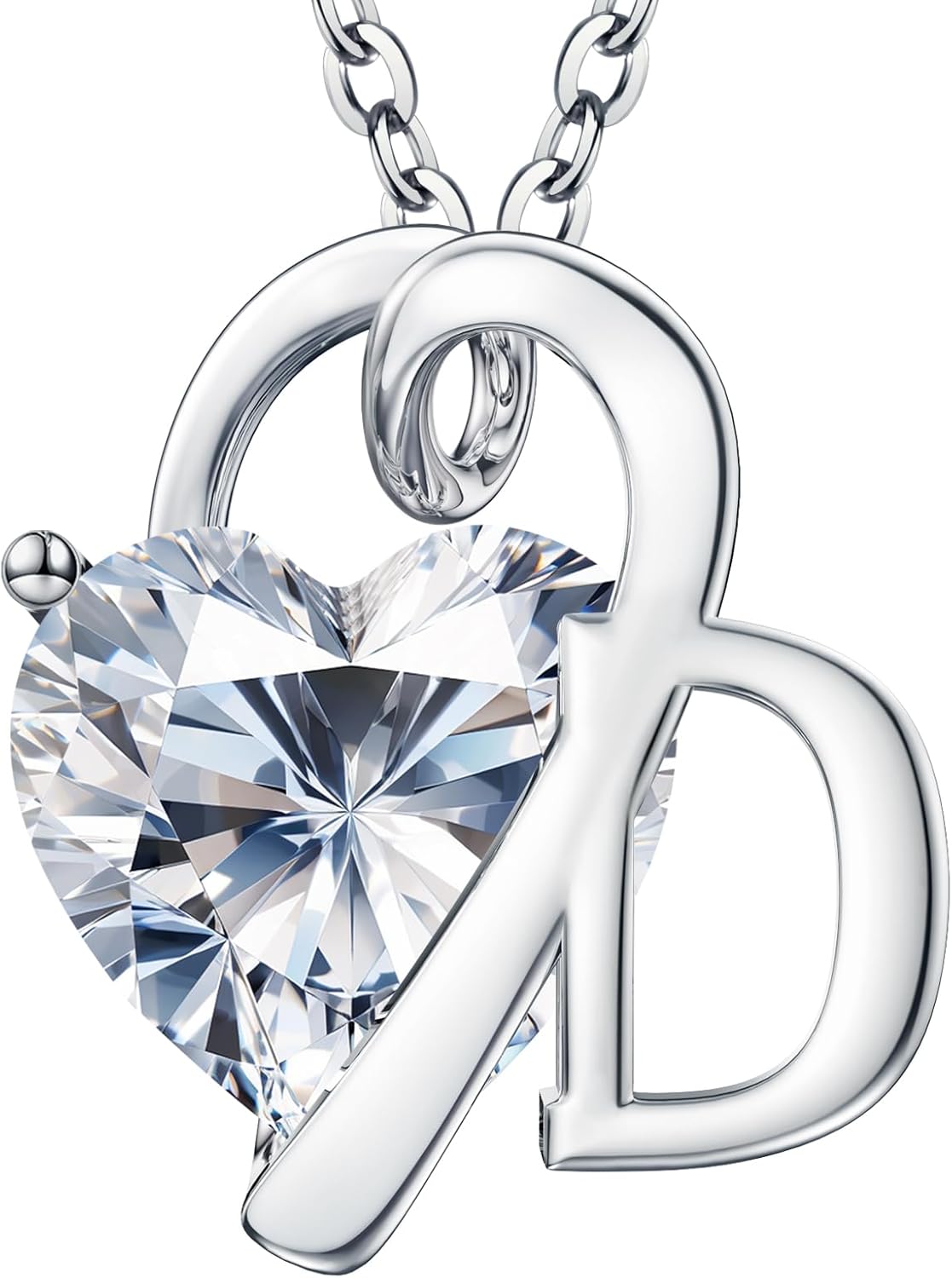 ForeverLove Heart Necklaces for Women, 4-2 Carats Heartshap Moissanite, Silver Pendant Jewelry, Anniversary Birthday Gifts for Wife, Girlfriend, Daughter, Mom