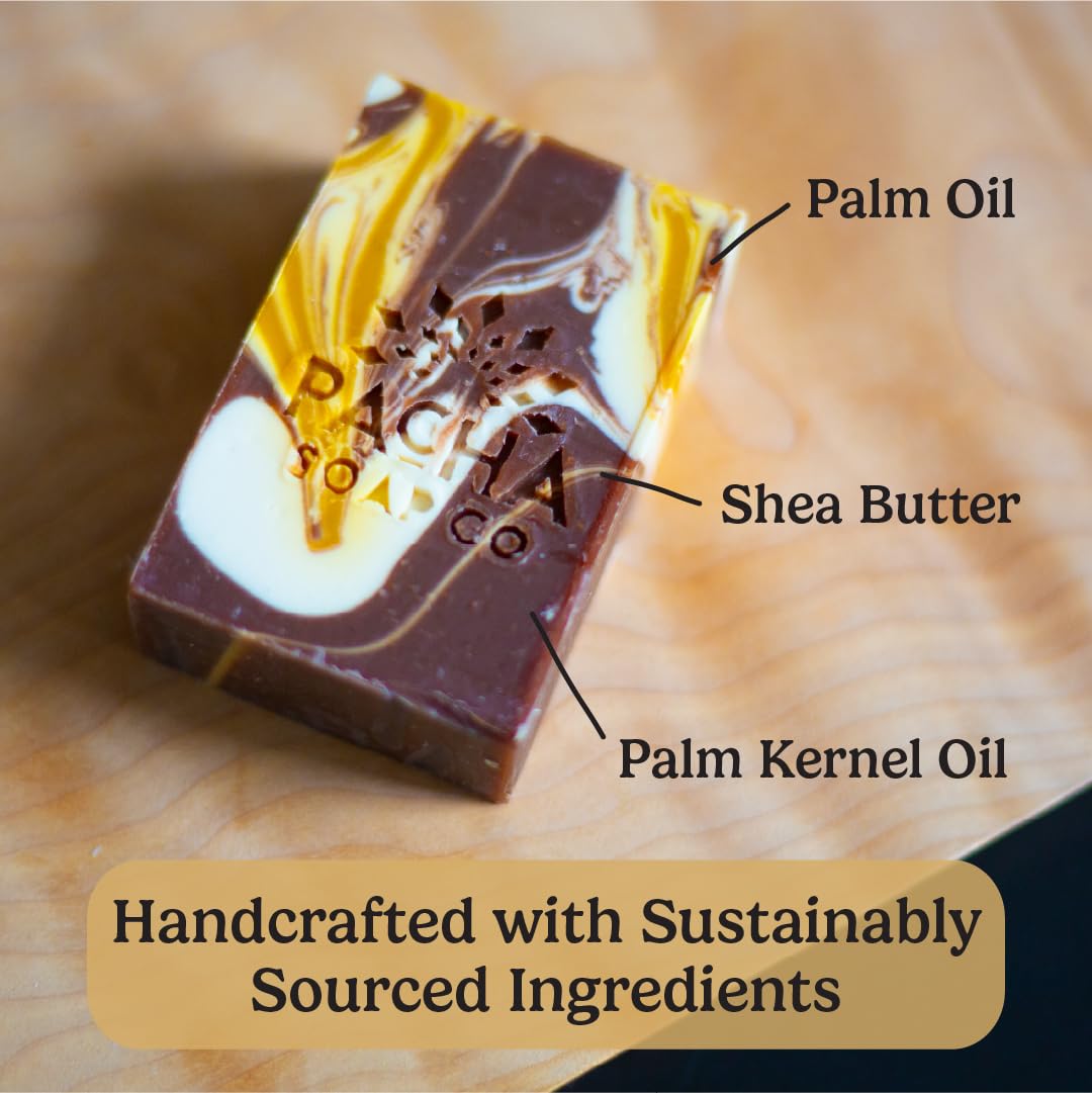 Pacha Soap Co. Almond Goat Milk Bar Soap - Handcrafted All Natural Premium Soap Bars for Face, Body & Hands, Hydrating & Soothing with Essential Oils, Made in the USA, 3-Pack (4 oz. ea)