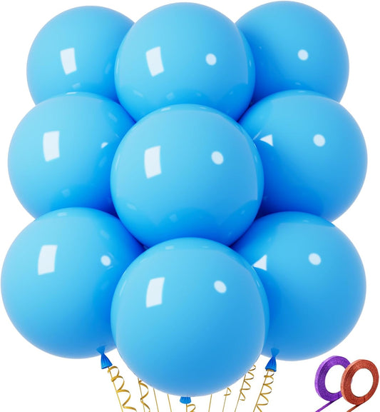 32Pcs Blue Big Balloons 18 Inch, Round Large Latex Party Balloons for Birthday Wedding Decorations. (light blue)