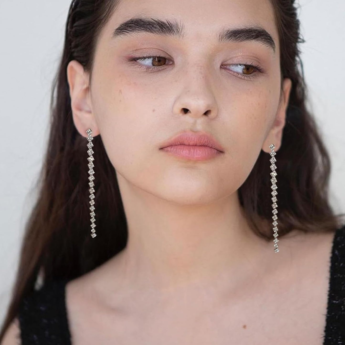 Luxval Tennis Necklace Set for Women Tennis Bracelets Diamond Earrings Sterling Silver Necklace Wedding Jewelry for Bride Silver Jewelry Sets for Women Gift