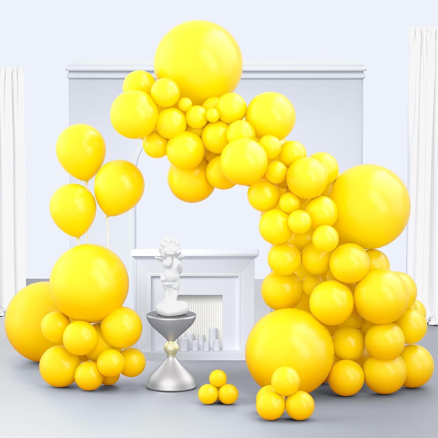 Yellow Balloons, 150 pcs Different Sizes Pack of 18 Inch 12 Inch 10 Inch 5 Inch Latex Balloons for Balloon Garland Balloon Arch as Birthday Party Wedding Decorations