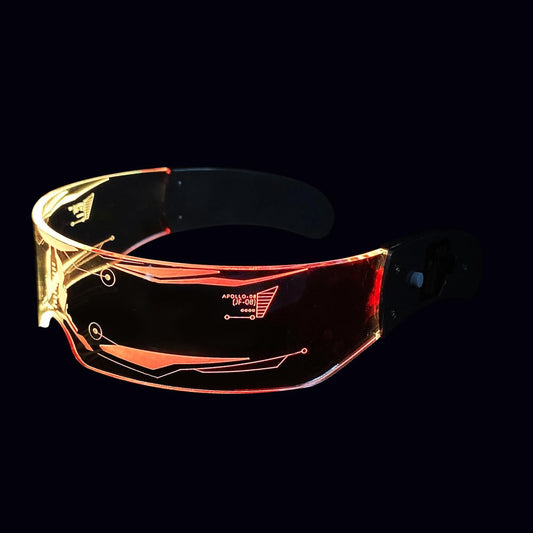 GLITCHCORE light up glasses 7 Colors and 4 Modes Led Visor Cyberpunk glow in the dark glasses Cosplay Party Bar