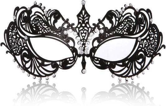 MYMENU Masquerade Mask for Women Shiny Rhinestone Metal Mask Venetian Mask for Party Prom Ball
