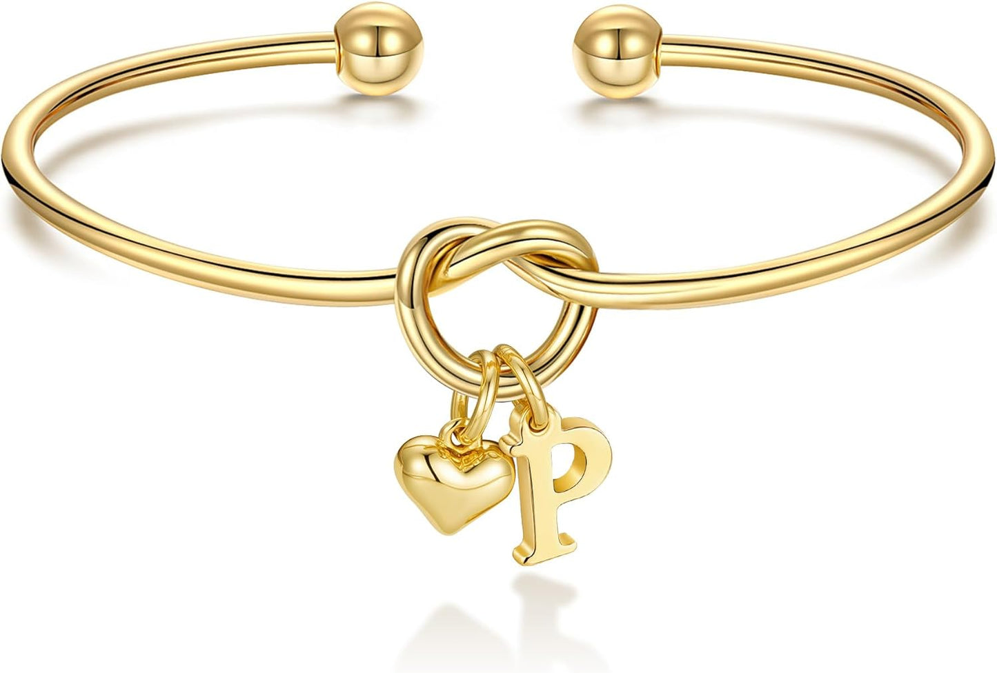 M MOOHAM Christmas Gifts for Women Teen Girls - Knot Initial Bracelets for Women, Bridesmaid Gifts Bridesmaids Proposal Gift Dainty Knot Letter A-Z Heart Initial Bracelet Jewelry Friendship Bracelets