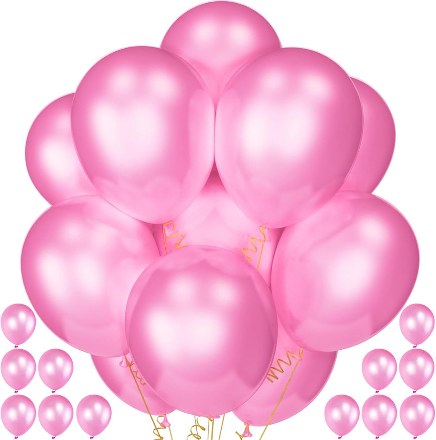 120 Pack Pearl Pink Balloons, Bright 12 inch Royal Pink Latex Party Balloons for Birthday Wedding Baby Shower Halloween.