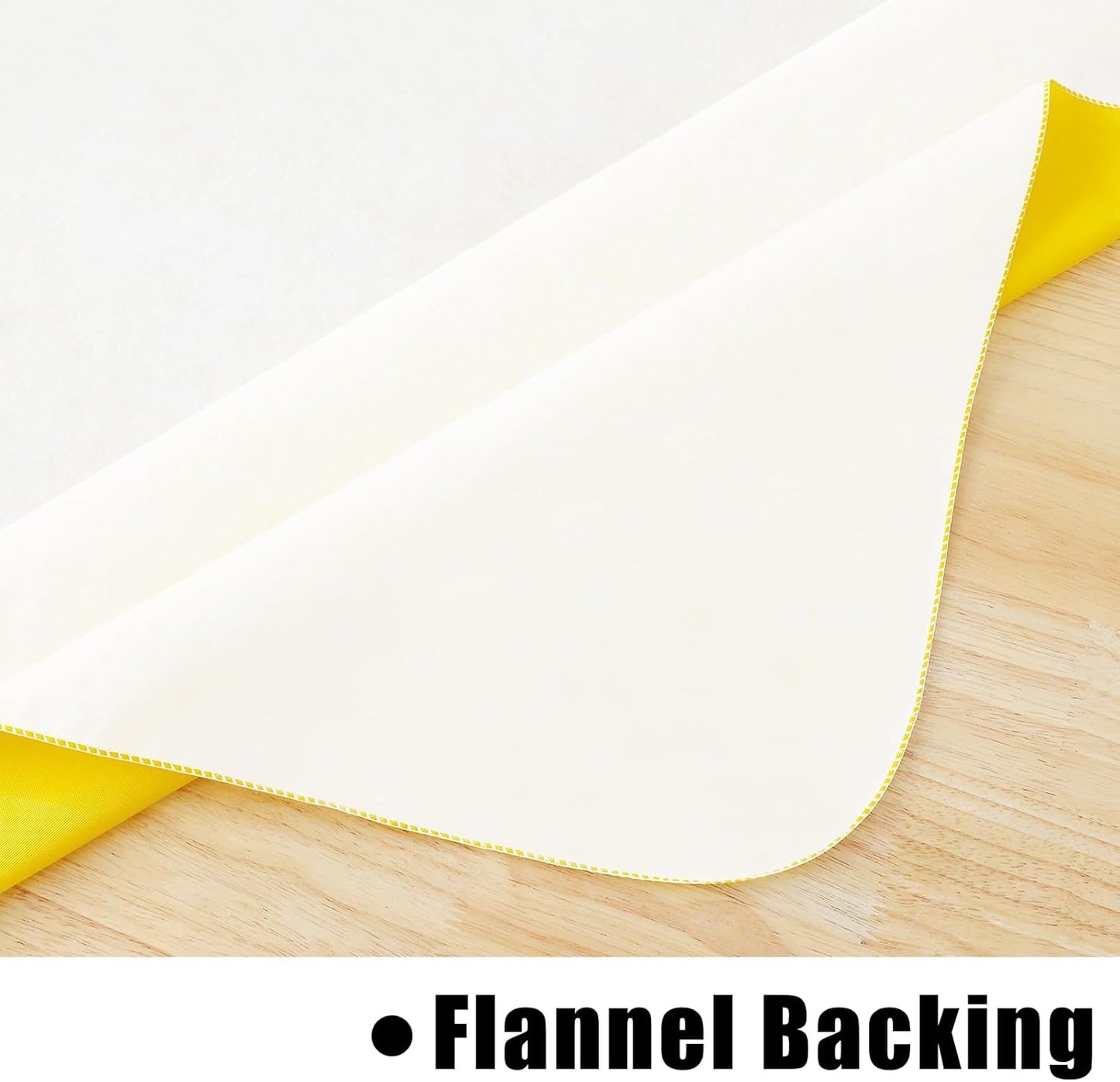 homing Round Vinyl Tablecloth, Waterproof Spillproof Plastic Flannel Backed Table Cloth, Wipe Clean Table Cover for Dining, Buffet Parties and Camping (Yellow, 60")