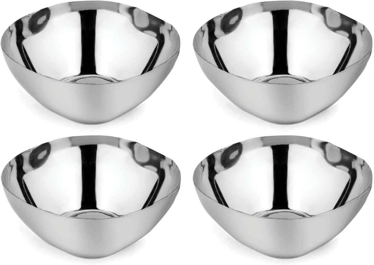 Ahimsa Stainless Steel Bowls for Kids | Non Toxic, Pediatrician Designed Toddler Bowls 12oz | Durable Metal Kids Bowl, Easy to Clean, Dishwasher Safe | Set of 4 Silver