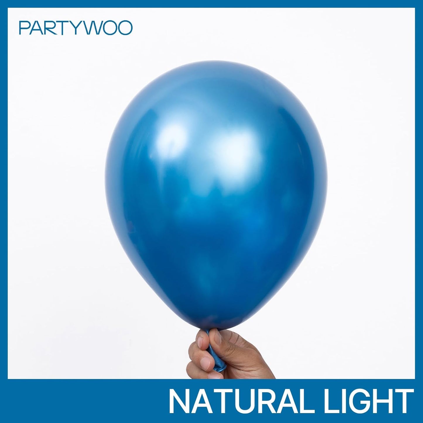 PartyWoo Metallic Blue Balloons 50 pcs 12 Inch Chrome Blue Latex Helium Balloons for Graduation Wedding Baby Shower Engagement Wedding Gender Reveal Birthday Party Decorations Blue-G106