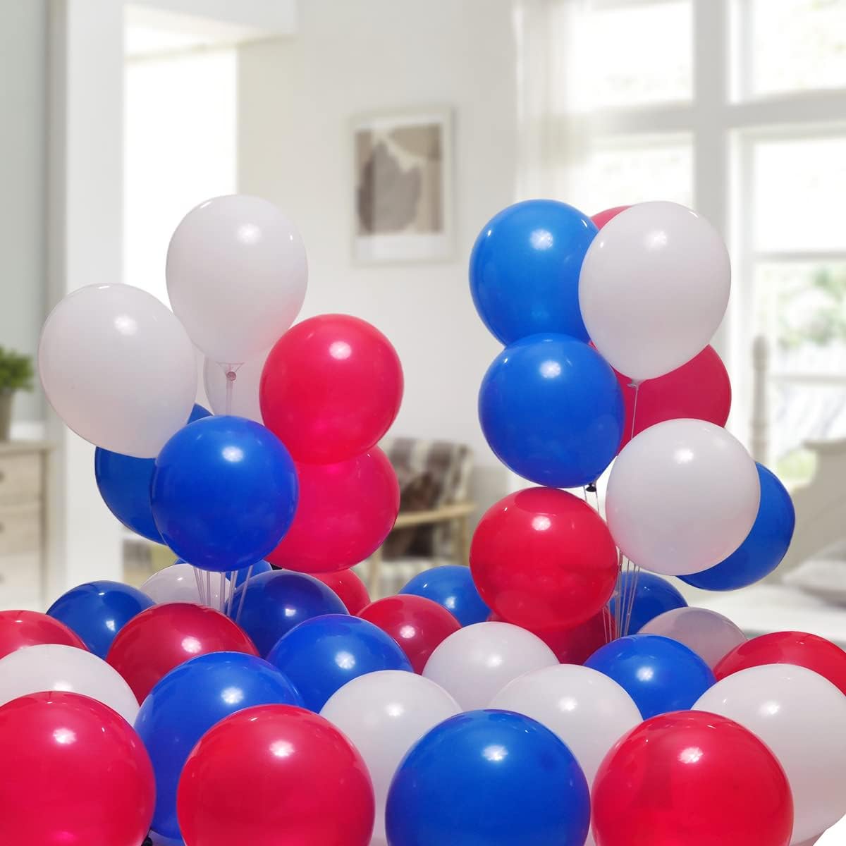 300 Pack Red White and Blue Balloons 100 of each of the 3 colors 12 inch Red White Blue Party Balloon Bulk for Various Party Events Decorations