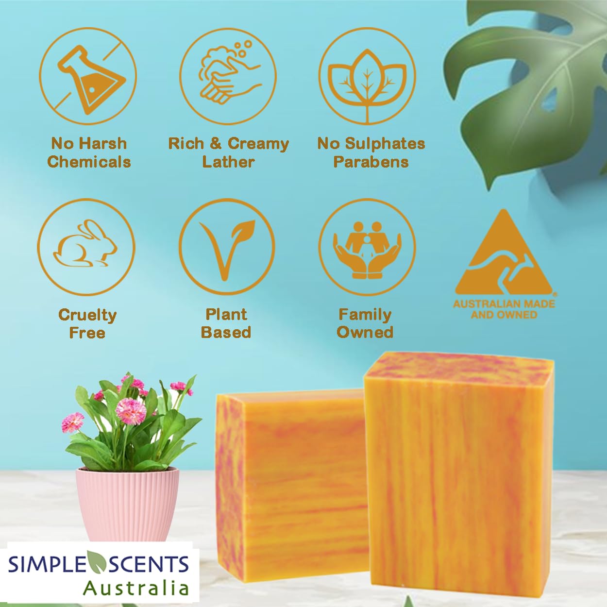 Peach Scented Natural Soap Bars (12 Bars), 3.5oz Moisturizing French Triple Milled Soap Bars Enriched with Shea Butter - Pure Plant Oil Bath & Body Bars