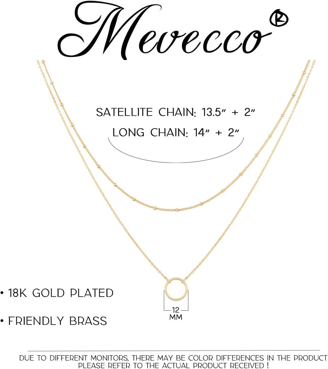 MEVECCO Layered Heart Necklace Pendant Handmade 18k Gold Plated Dainty Gold Choker Arrow Bar Layering Long Necklace for Women